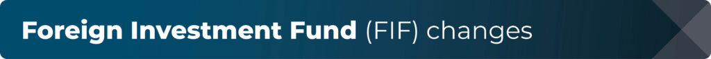 Foreign Investment Fund Changes