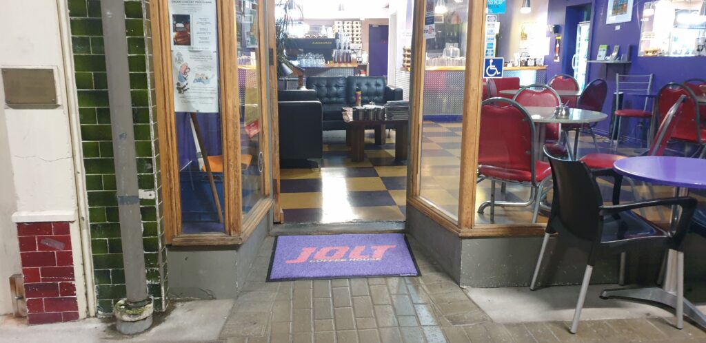 Entrance to Jolt Coffee House in Whanganui