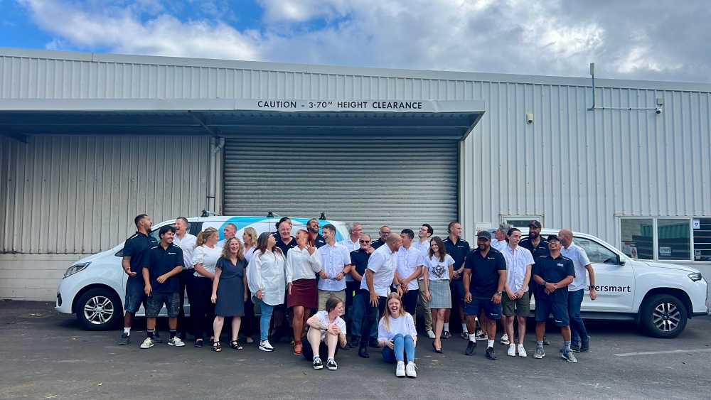 Watersmart team members outside company premises
