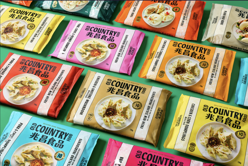 Range of Old Country Food frozen dumpling products made with New Zealand ingredients.