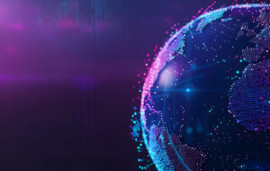 Digital globe with connected data points representing global business outlook, investment trends and economic confidence across international markets.